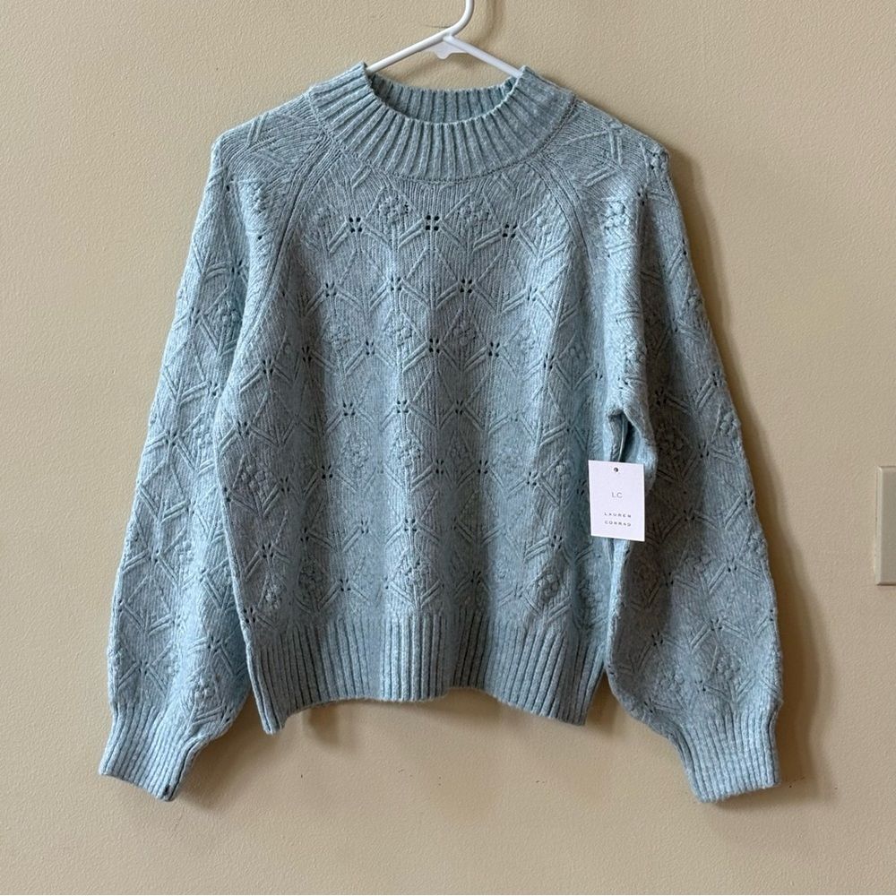 Lauren Conrad Balloon Sleeve Mock Neck Sweater - Picture 4 of 7